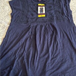 Gloria Vanderbilt Navy Flowy Top size small - NWT